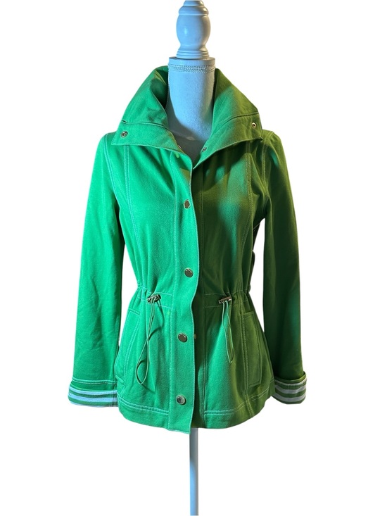 Jones New York Jackets & Blazers - Jones of NY Green Drawstring Waist Jacket - Casual Zip-Front Coat